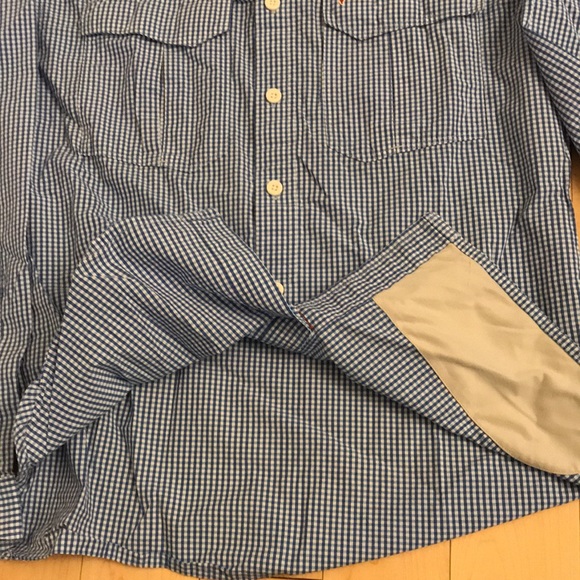 SIMMS blue plaid mens fishing shirt Sz M long sleeve Excellent! - Picture 6 of 9